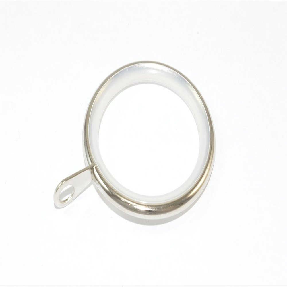 100 x Silent Curtain Pole/Rod Rings Fixed Eye Chrome ID 35mm - OD 42mm