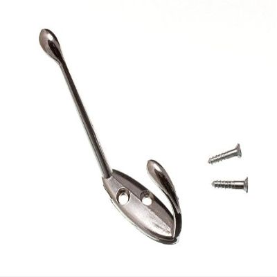3 x HAT Robe OR Coat Hook Hangers CP Chromed Metal