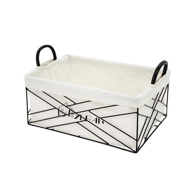 Egg Basket, Metal Multi-use Storage Hampers Modern Nordic Style Kitchen Shelves (Color : Black, Size : L)