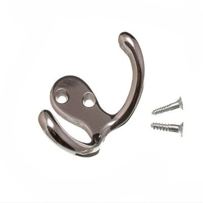 3 x Twin Robe HAT OR Coat Hook Hangers CP Chromed Metal