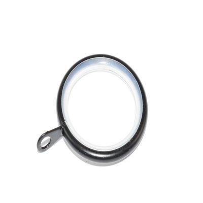 100 x Silent Rod Curtain Drape Pole Rings Fixed Eye Black ID 35mm OD 42mm