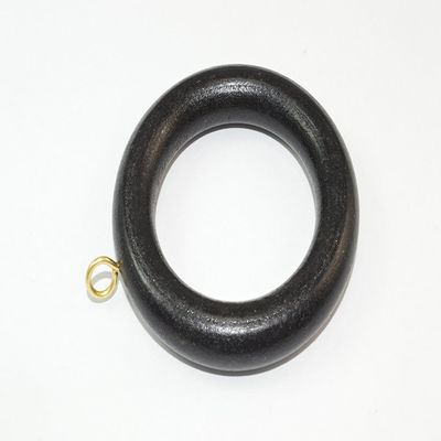48 x Curtain Rod Pole Rings Screw & Eye Wood Black 45MM Internal Diameter