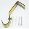 12 x Antique Brass Effect Steel Curtain Rod Rail Support Brackets 28MM view 1