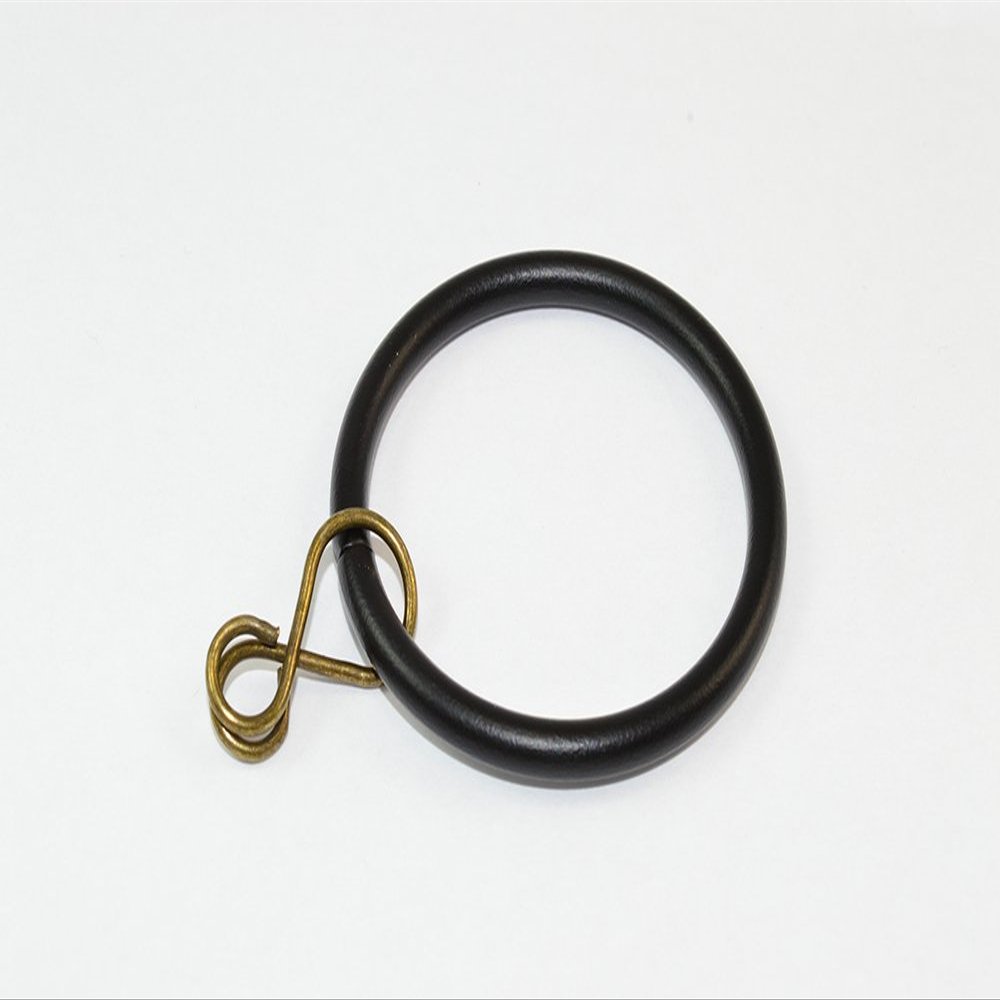 100 x Loose Eye Curtain Drape Pole Rod Rings Black Steel ID 35mm OD 42mm
