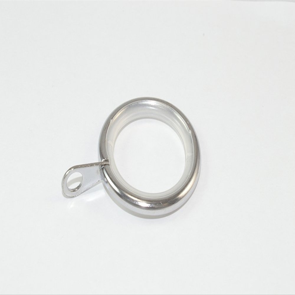 100 x Silent Curtain Pole Rod Rings Fixed Eye Chrome ID 25mm - OD 32mm