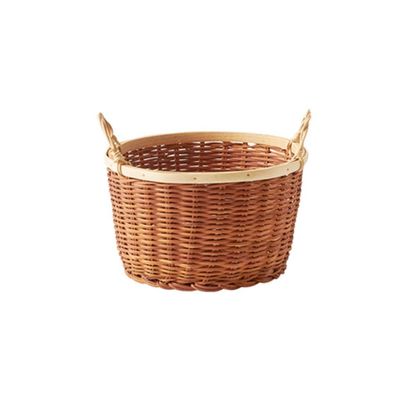 Egg Basket, Portable Sturdy Handle Handmade Weave Storage Hamper For Picnic Fruit Flower Bread Bathroom (Color : B)