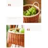 Egg Basket, Portable Sturdy Handle Handmade Weave Storage Hamper For Picnic Fruit Flower Bread Bathroom (Color : B) view 3