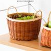 Egg Basket, Portable Sturdy Handle Handmade Weave Storage Hamper For Picnic Fruit Flower Bread Bathroom (Color : B) view 4