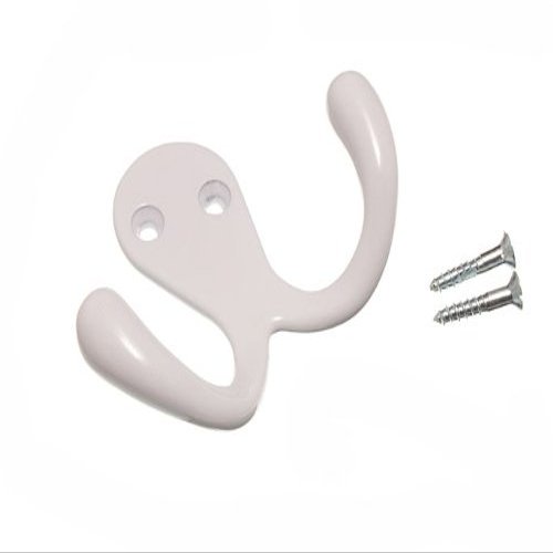 3 x Twin Robe HAT OR Coat Hook Hangers White Painted Metal