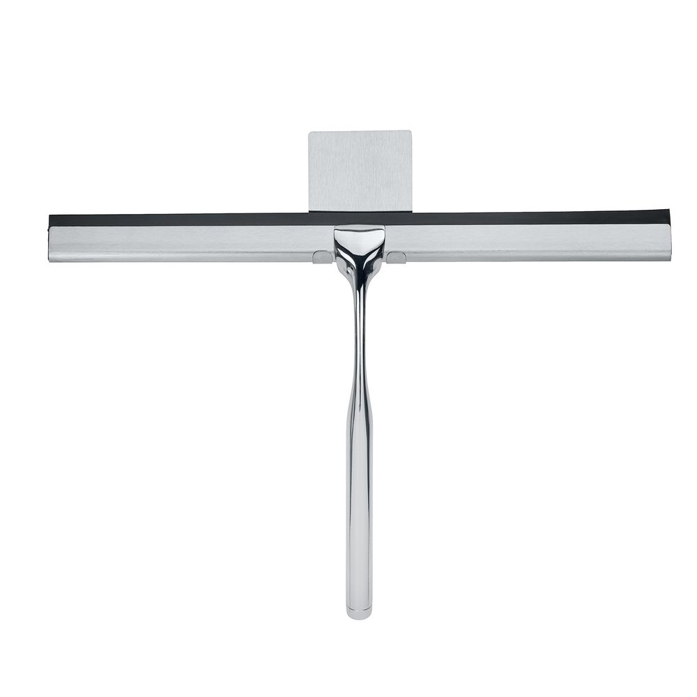 WENKO Terni Jumbo Bathroom Squeegee with Wall Mount for Gluing, Metal, 40 x 17 x 3.5 cm, Chrome
