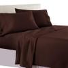 Apsley Linen Solid Color Egyptian Cotton 4-PCs Sheet Set Fits Mattress 15-18'' Deep Pocket Luxury Bedding Set High Thread Count Long Staple Sateen Weave Silky Soft Breathable (Short Queen, Chocolate) view 1
