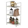 3-Tier Bathroom Countertop Organizer -Makeup Organizer -Corner Storage Shelf- Kitchen Spice Rack Standing Shelf-Great for Vanity, Bathroom, Bedroom, Kitchen (Silver & White) view 3