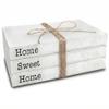 TenXVI Designs Home Sweet Home Sign Decorative Books - Set of 3 White Rustic Blank Books with Real Pages for Coffee Table Decor, Entryway Table Home Decor, Blank Books view 1