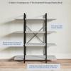 BELLEZE 4 Tier Modern Rustic Industrial Bookshelf, Open Wide Office Etagere Book Shelf, Wood and Metal Bookcases with Storage Display Rack - Hazel (Stone Grey) view 4
