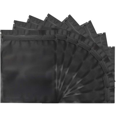100 Pack Mylar Bags 5.9 x 8.7 Inch Resealable Smell Proof Bags Foil Pouch Bag Flat Bag Matte Black