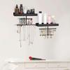 Keebofly Hanging Wall Mounted Jewelry Organizer with Rustic Wood Jewelry Holder Display for Necklaces Bracelet Earrings Ring Set of 2 Black,[Patented] view 2