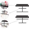 Keebofly Hanging Wall Mounted Jewelry Organizer with Rustic Wood Jewelry Holder Display for Necklaces Bracelet Earrings Ring Set of 2 Black,[Patented] view 3
