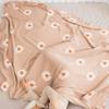100% Cotton Knitted Daisy Flower Throw Blanket 79x90inch Summer Coverlet Home Decorative Khaki Throw Bed Sofa Couch Blanket Her Gift view 3
