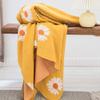 100% Cotton Knitted Yellow Daisy Flower Throw Blanket 79x90inch Summer Coverlet Home Decorative Throw Bed Sofa Couch Blanket Her Gift view 1
