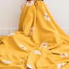 100% Cotton Knitted Yellow Daisy Flower Throw Blanket 79x90inch Summer Coverlet Home Decorative Throw Bed Sofa Couch Blanket Her Gift view 2