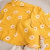 100% Cotton Knitted Yellow Daisy Flower Throw Blanket 79x90inch Summer Coverlet Home Decorative Throw Bed Sofa Couch Blanket Her Gift view 3