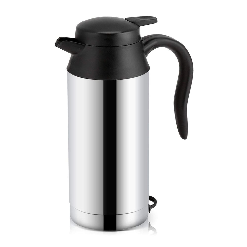 12v Car Kettle Water Boiler, 750ml Stainless Steel Car Heating Cup Electric Kettle for Car Travel Kettle Water Warmer Coffee Mug for Car
