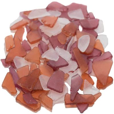Amber Brown Red & Frosted White Sea Glass 22oz Beach Glass for Crafts, Vase Fillers & Decor Bulk Tumbled SeaGlass Pieces for DIY Projects Recycled Seaglass for Home, Weddings & Art
