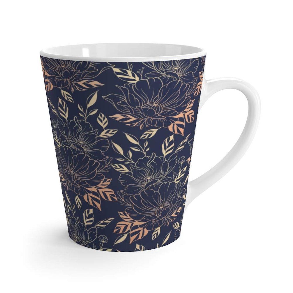 Luxury Floral Template Hand Drawn Latte mug
