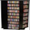 Venture Horizon 4-Sided Revolving Media Tower 1000 - Black: Laminated Wood Composites (MDF), Black-Color, 18.75" L x 18.75" W x 63" H, Home Media Storage view 1