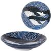 Minorutouki mino ware White Wave Whale Dinner Plate 8.66H1.97in 20oz Made in Japan view 1