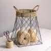 Colonail Tin Works CTW 530314 Wire Storage Basket with Jute Accents, 18-inch Height, Metal view 1
