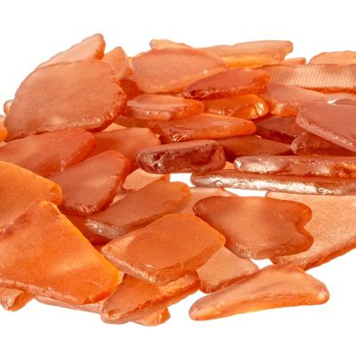 Nautical Crush Trading Orange Sea Glass 22oz Beach Glass for Crafts, Vase Fillers & Decor Bulk Tumbled Seaglass Pieces for DIY Projects Recycled Seaglass for Home, Weddings & Art