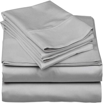 800 Thread Count- 5Pcs Split Sheets Silver 100% Cotton Bed Sheets, Split King Sheets Sets for Adjustable Beds, Long Staple Cotton, Fits Mattress Upto 24" Deep Pockets (Split King)