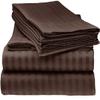 800 TC-TOP Split King Sheets-Chocolate Stripe-100% Cotton 4-Pcs Bed Sheets, Top Split Head King Sheets Sets for Adjustable Beds, Split Top King Fitted Sheet, Upto 24'' Deep Pockets view 1