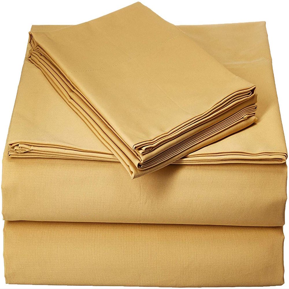 800 Thread Count- 5Pcs Split Sheets Gold 100% Cotton Sheet, Split Cal-King Sheets Sets for Adjustable Beds, Long Staple Cotton, Fits Mattress Upto 24" Deep Pockets (Split Cal-King)