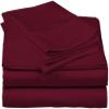 800 Thread Count- 5Pcs Split Sheets Burgundy 100% Cotton Bed Sheets, Split Queen Sheets Sets for Adjustable Beds, Long Staple Cotton, Fits Mattress Upto 24" Deep Pockets (Split Queen) view 1