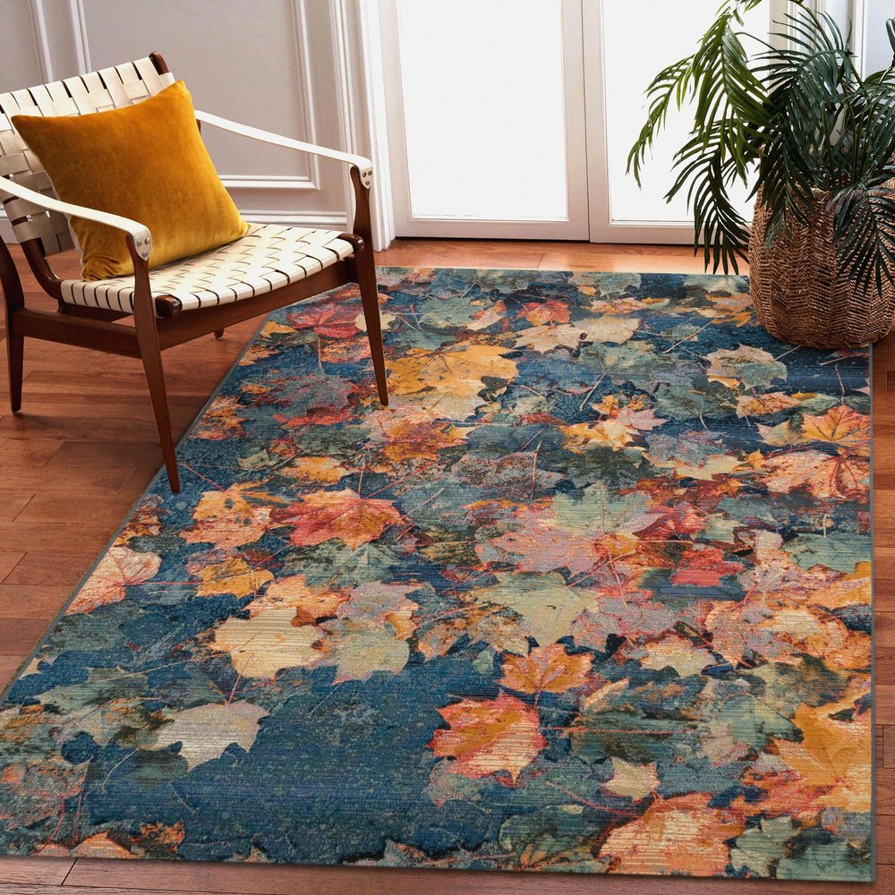 Liora Manne Marina Low Profile Durable Indoor/Outdoor Woven Rug- Fall in Love Multi 3'3" x 4'11"