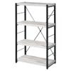Acme Jurgen 4 Wooden Shelves Rectangular Bookshelf in Antique White and Black view 1