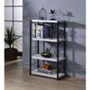 Acme Jurgen 4 Wooden Shelves Rectangular Bookshelf in Antique White and Black view 2