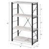 Acme Jurgen 4 Wooden Shelves Rectangular Bookshelf in Antique White and Black view 3