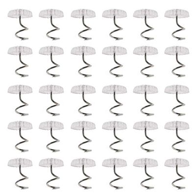 Ruwado 12 Pcs Twisty Pins Clear Head Plastic for Upholstery (50)