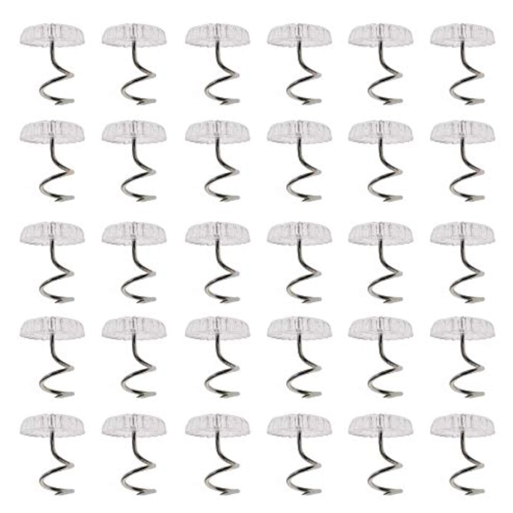 Ruwado 12 Pcs Twisty Pins Clear Head Plastic for Upholstery (50)