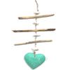 Tikimaster Driftwood Garland w/Heart 20" Turquoise - Love | #lis3100650t view 1