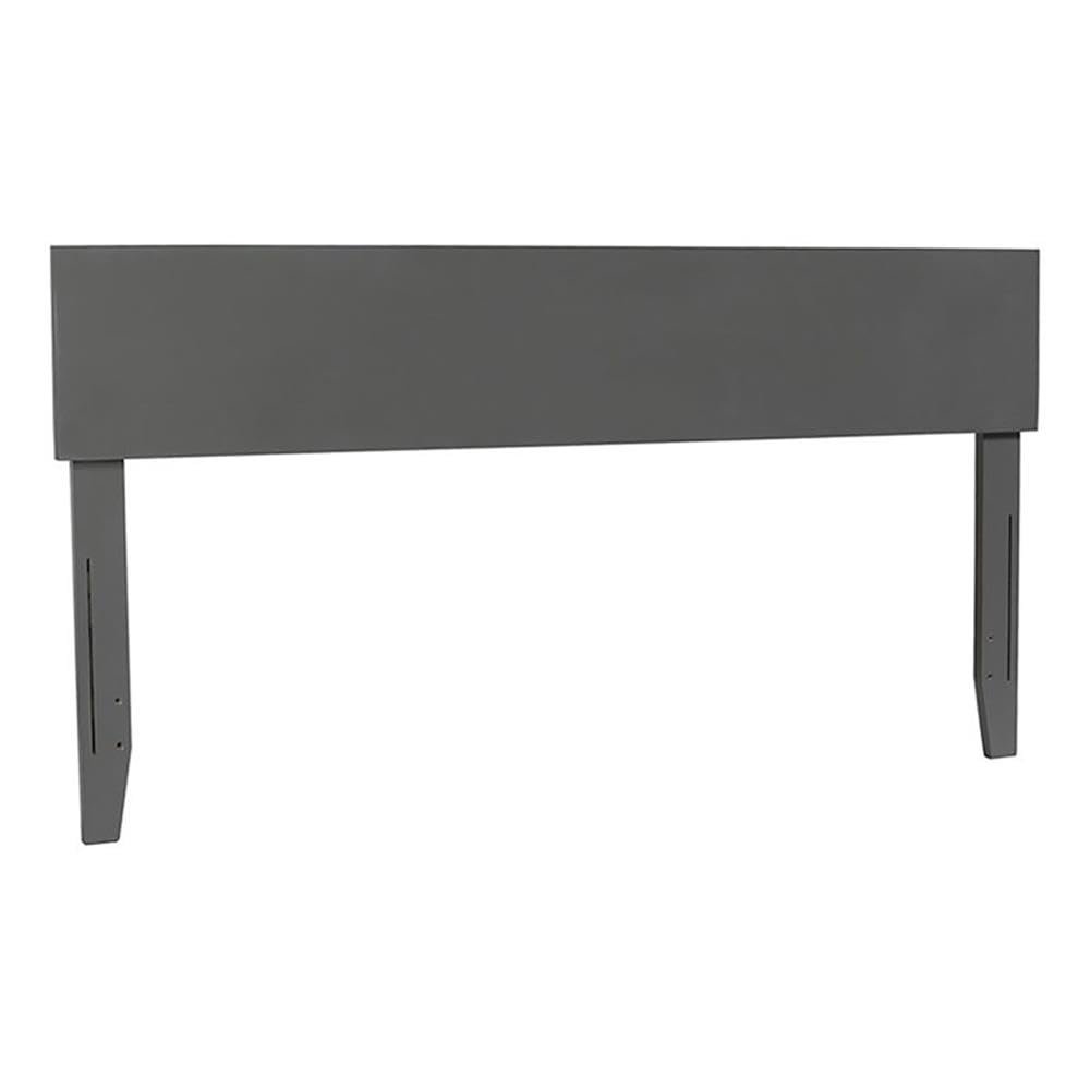 BOWERY HILL Traditional Solid Wood Platform King Headboard in Gray