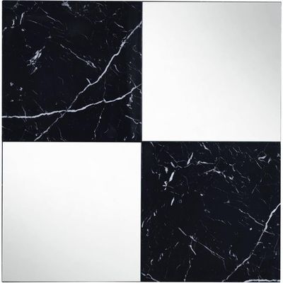 Acme Angwin Wooden Square Wall Accent Mirror in Mirrored and Faux Marble