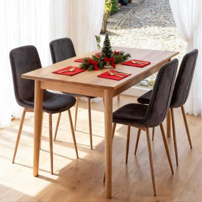asunflower Dining Chairs Set of 4 Velvet Kitchen Chairs with Metal Legs Grey Modern Mid-Century Dining Room Chairs for Holiday Gatherings, Daily Use, Office Leisure Side Chairs