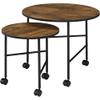 Acme Oblis 2-Piece Round Wooden Top Nesting Tables in Vintage Oak view 1
