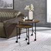 Acme Oblis 2-Piece Round Wooden Top Nesting Tables in Vintage Oak view 2