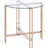 Acme Veises Round Glass Top End Table in Gold and Champagne view 1