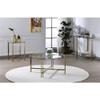 Acme Veises Round Glass Top End Table in Gold and Champagne view 2